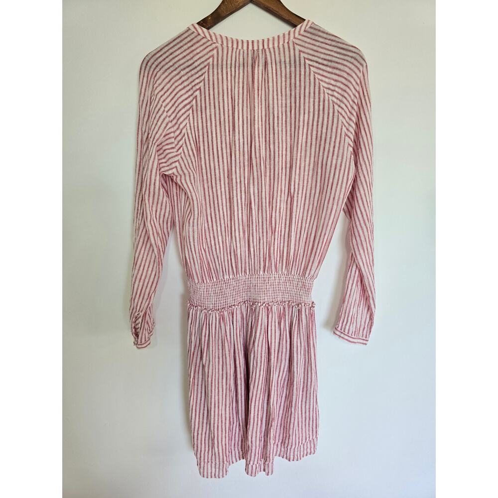 Rails Jasmine Belmont Stripe Linen Blend Mini Dress Red White M - Picture 3 of 6